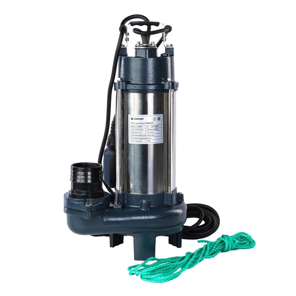 Насос фекальный UNIPUMP FEKACUT V2200DF (2.2 кВт, Hmax 11 м, 600 л/мин, 1x220В)
