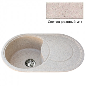 Мойка кухонная гранитная Ulgran U-503 (цвет светло-розовый, код 311)