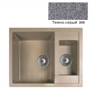 Мойка кухонная гранитная Ulgran U-106 (цвет темно-серый, код 309)