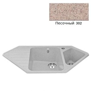 Мойка кухонная гранитная Ulgran U-409 (цвет песочный, код 302)