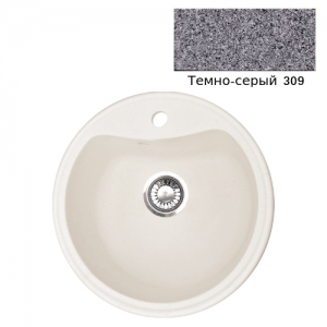 Мойка кухонная гранитная Ulgran U-100 (цвет темно-серый, код 309)