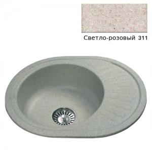 Мойка кухонная гранитная Ulgran U-107м (цвет светло-розовый, код 311)