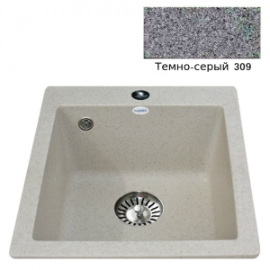 Мойка кухонная гранитная Ulgran U-404 (цвет темно-серый, код 309)
