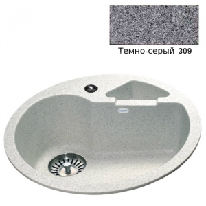 Мойка кухонная гранитная Ulgran U-108 (цвет темно-серый, код 309)
