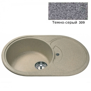Мойка кухонная гранитная Ulgran U-110 (цвет темно-серый, код 309)