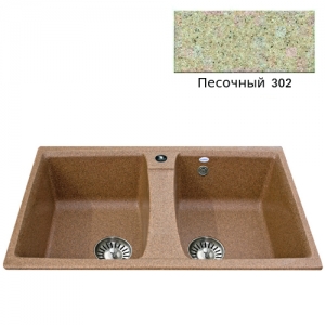 Мойка кухонная гранитная Ulgran U-402 (цвет песочный, код 302)