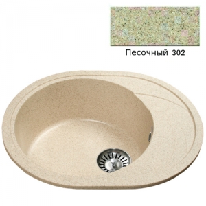 Мойка кухонная гранитная Ulgran U-403 (цвет песочный, код 302)
