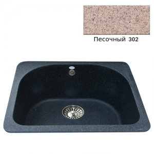 Мойка кухонная гранитная Ulgran U-408 (цвет песочный, код 302)