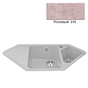 Мойка кухонная гранитная Ulgran U-409 (цвет розовый, код 315)