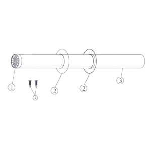 Труба концевая для раздельного дымохода Protherm D80 мм, длина 1 м (газоотвод для котлов ЯГУАР)