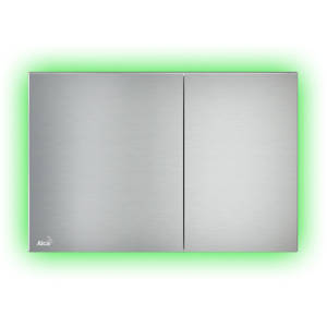 Кнопка смыва AlcaPLAST FLAT AIR LIGHT AEZ112 (корпус и кнопка - алюминий, серый, подсветка зеленая)