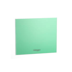 Кнопка смыва Viega T5 Visign for More 100 - 8351.2 (корпус - хром.алюминий, кнопка - стекло зеленое)