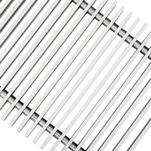 Решетка рулонная алюминиевая Techno шириной 420 мм, длина 1000 мм (цвет серебро)