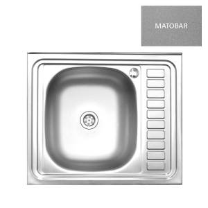 Мойка кухонная из нержавеющей стали MELANA - 600x500x180 мм (сталь 0.8 мм матовая, крыло справа)