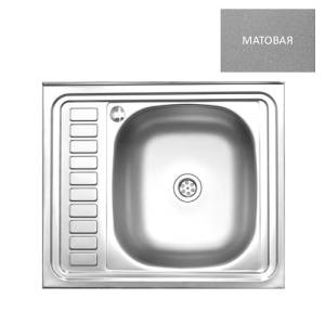 Мойка кухонная из нержавеющей стали MELANA - 600x500x180 мм (сталь 0.8 мм матовая, крыло слева)
