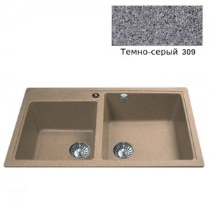 Мойка кухонная гранитная Ulgran U-200 (цвет темно-серый, код 309)