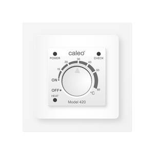 Терморегулятор для теплого пола электронный Caleo 420 (мощность 2 кВ, с адаптерами, цвет белый)