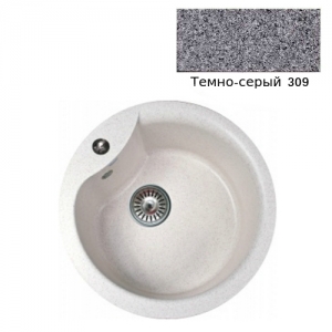 Мойка кухонная гранитная Ulgran U-102 (цвет темно-серый, код 309)