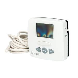 Термостат комнатный STOUT WFHT-LCD (электронный, с выносным датчиком, длина кабеля 3м.)