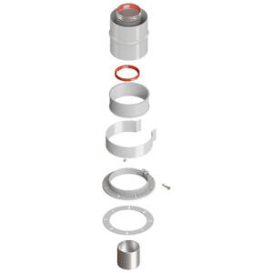 Адаптер прямой №24 для коаксиального дымохода ROMMER D60/100 мм (для конвекционных котлов)