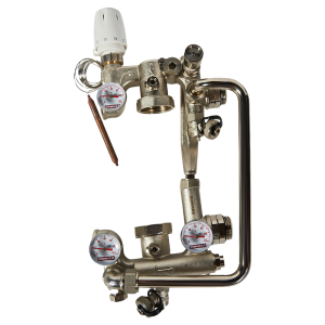 Насосно-смесительный узел ROMMER - 1" (термоклапан 0-80°C, с байпасом, без насоса)