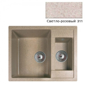 Мойка кухонная гранитная Ulgran U-106 (цвет светло-розовый, код 311)