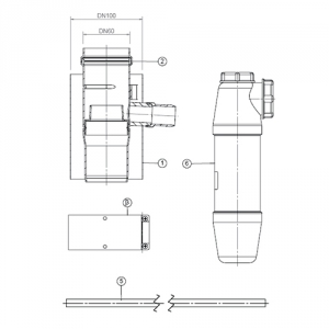 Конденсатоотводчик вертикальный для коаксиального дымохода Protherm D60/100 мм (ГЕПАРД 2015/ПАНТЕРА)