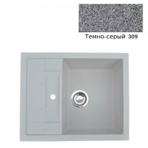 Мойка кухонная гранитная Ulgran U-207 (цвет темно-серый, код 309)