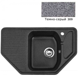 Мойка кухонная гранитная Ulgran U-109 (цвет темно-серый, код 309)