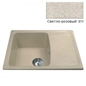 Мойка кухонная гранитная Ulgran U-201 (цвет светло-розовый, код 311)