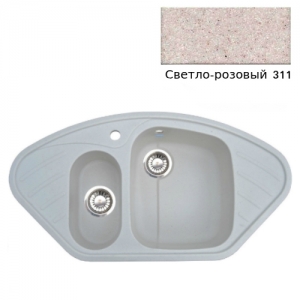 Мойка кухонная гранитная Ulgran U-105 (цвет светло-розовый, код 311)