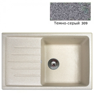 Мойка кухонная гранитная Ulgran U-400 (цвет темно-серый, код 309)