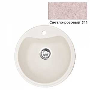 Мойка кухонная гранитная Ulgran U-100 (цвет светло-розовый, код 311)