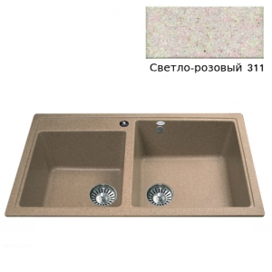 Мойка кухонная гранитная Ulgran U-200 (цвет светло-розовый, код 311)