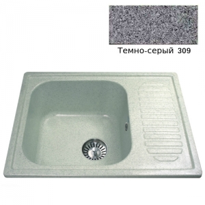 Мойка кухонная гранитная Ulgran U-202 (цвет темно-серый, код 309)