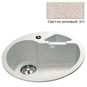 Мойка кухонная гранитная Ulgran U-108 (цвет светло-розовый, код 311)