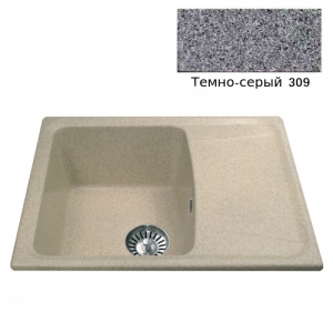 Мойка кухонная гранитная Ulgran U-201 (цвет темно-серый, код 309)