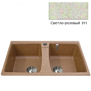 Мойка кухонная гранитная Ulgran U-402 (цвет светло-розовый, код 311)