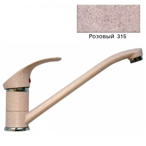 Смеситель для кухонной мойки Ulgran U-004 (однорычажный, цвет розовый)