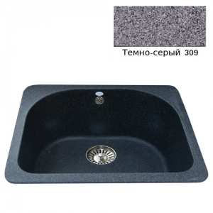Мойка кухонная гранитная Ulgran U-408 (цвет темно-серый, код 309)